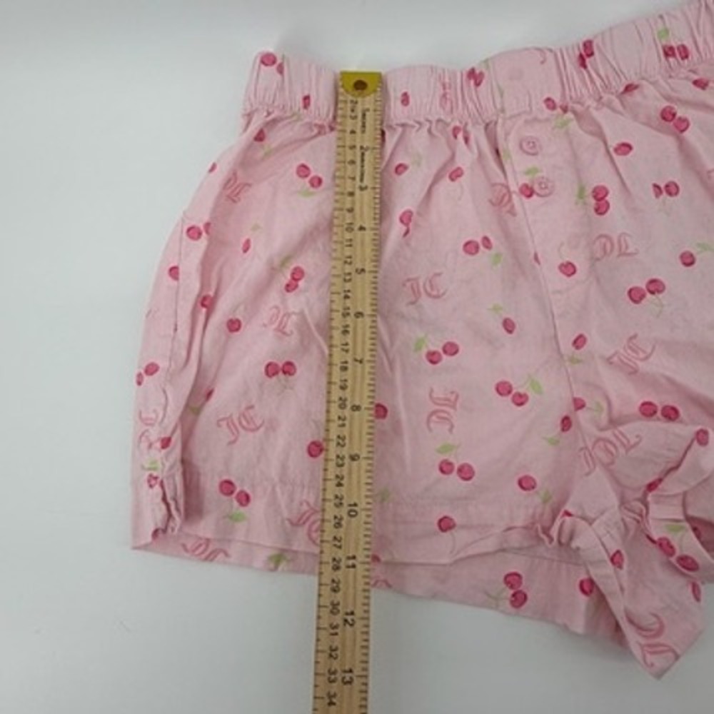 Juicy Couture Pink Cherry Print Rhinestone Logo‎ Sleepwear Shorts Size Medium - Picture 5 of 7